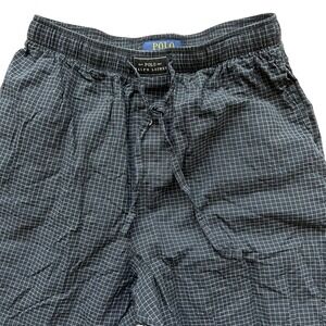 Polo Ralph Lauren Pajama Lounge Pants Women Size S Black Grid Check Drawstring